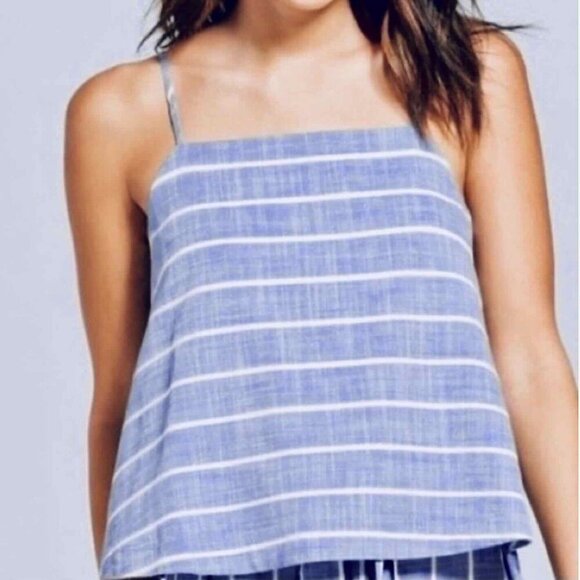 Universal Thread Tank Women’s Small Blue White Striped Sleeveless Camisole - Picture 1 of 8